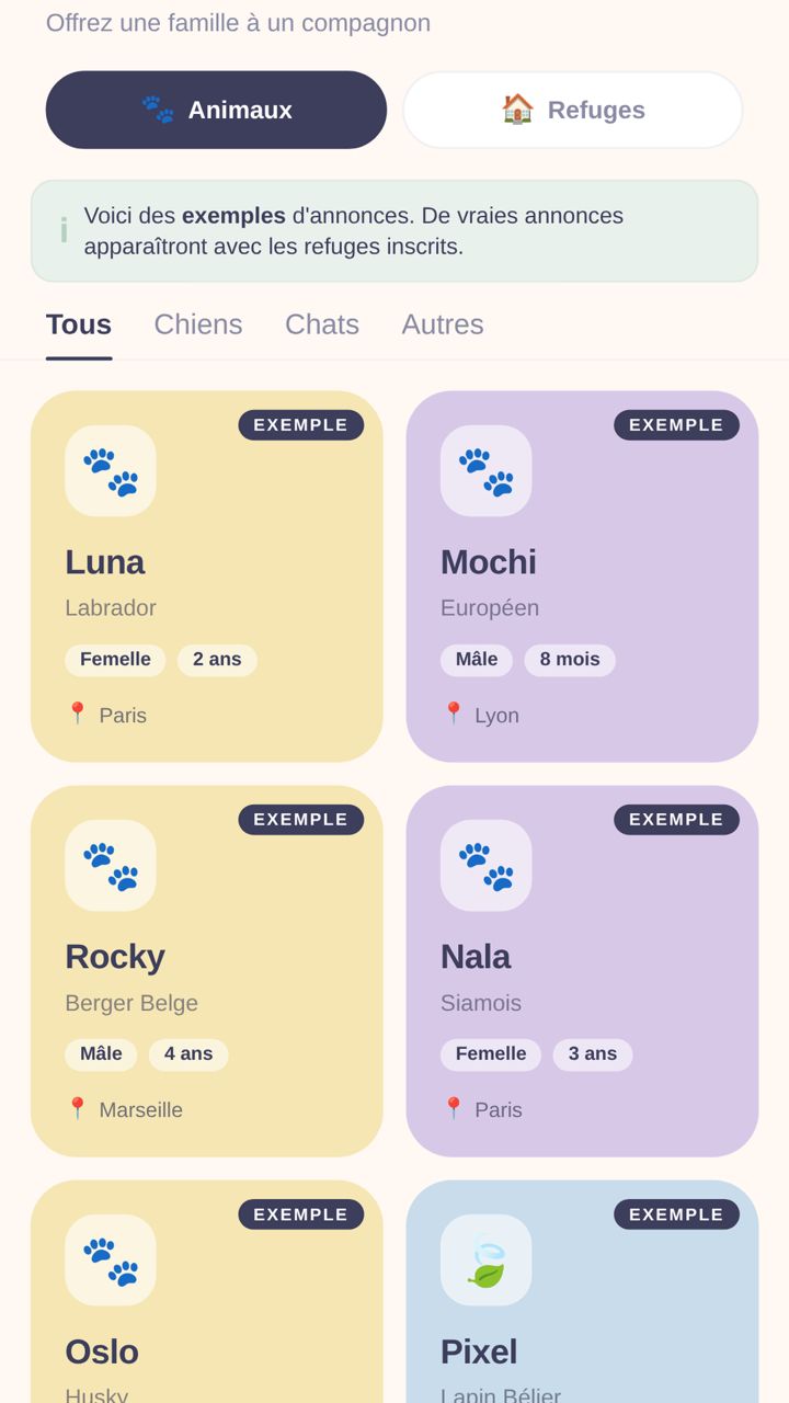 Écran adoption de l'application Lukii